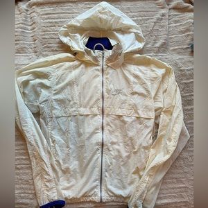 VINTAGE NIKE INTERNATIONAL TRACKSUIT JACKET WHITE SILVER LOGO 90s RARE Sz Med